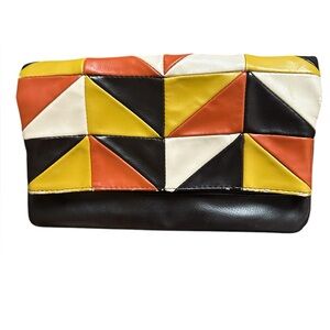 Geometric Clutch with cool colors